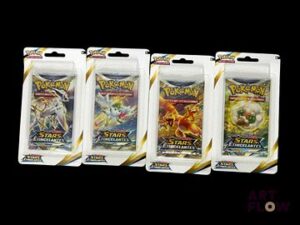 Artset de 4 blisters Pokemon Série du bloc Epée et bouclier : Stars étincelantes (EB09) Scellés Neuf En Français