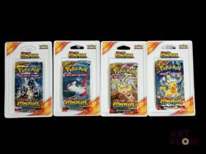 Artset de 4 boosters sous blister plastique Série du bloc Ecarlate et violet : Etincelles déferlantes (EV08) Scellés En français