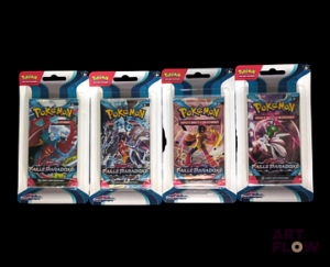 Artset Pokemon comprenant 4 boosters sous blisters scellés Série Écarlate et violet : Faille paradoxe (EV04) Neuf En français
