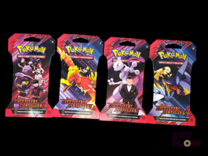 Artset Pokemon de 4 blisters cartonnés Série du bloc Écarlate et violet : Rivalités destinées (EV10) Scellés Neuf En Français