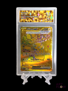 Carte Pokémon Gold Pikachu ex 179/131 gradée Collect Aura 9,5. Série du bloc Écarlate & Violet : Évolutions Prismatiques (EV8.5). Carte en état Mint + (Collect Aura 9,5). En français.