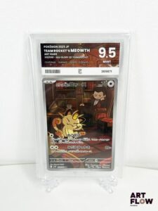 Carte Pokémon Meowth (Miaouss) AR 109/098 gradée Pure Grading 9,5. Série du bloc Écarlate & Violet : S&V Glory of Team Rocket. Carte en état Mint (Pure Grading 9,5). En japonais
