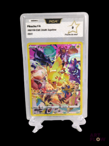 Carte Pokémon Pikachu FA 160/159 gradée PCA 9. Série du bloc Épée et Bouclier : Zénith Suprême (EB12.5). Carte en état Proche du neuf (PCA 9). En français.