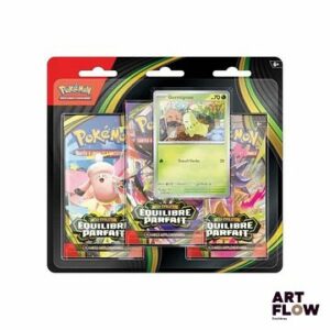 Case Pokémon scellée de 12 Tripacks Série du bloc Méga Evolution : Equilibre parfait (ME03). Coffrets et case scellés En français. La première photo est générique, non-contractuelle, et fournie à titre d'exemple. Merci de consulter toutes les photos.