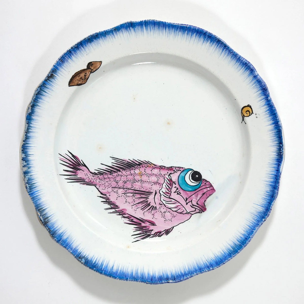 François-Eugène Rousseau, Félix Bracquemond assiette avec un poisson