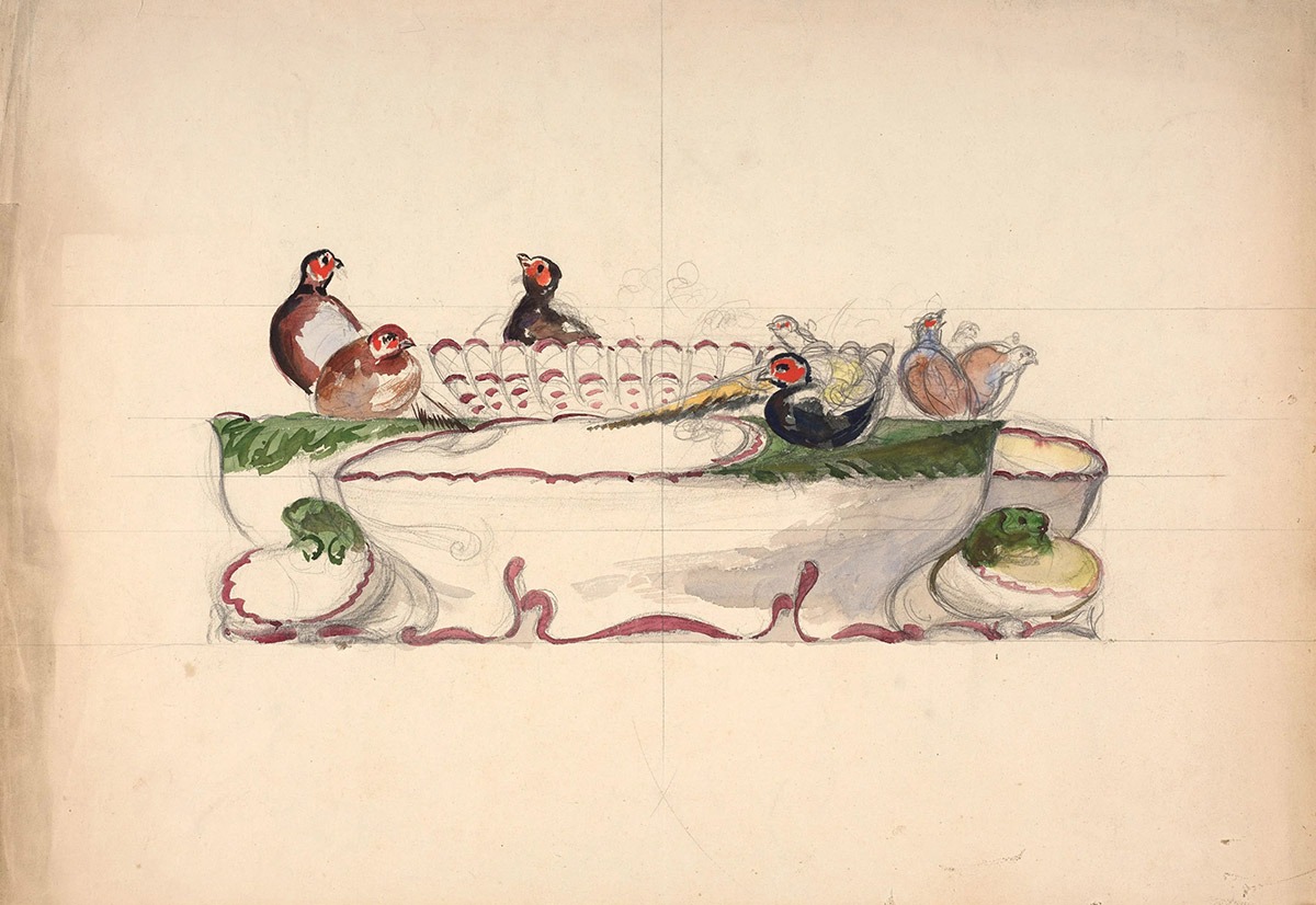 Félix Bracquemond, Dessin préparatoire pour le surtout du servic