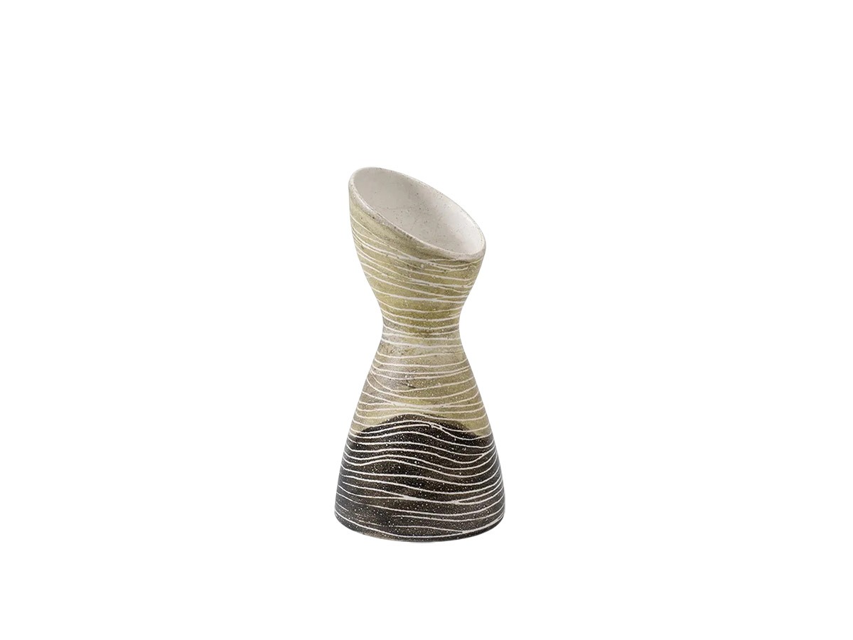 Céramique  vase Diabolo abstrait Mado Jolain