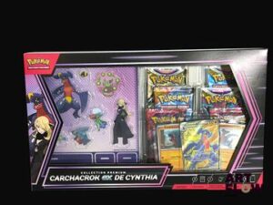Coffret Pokémon scellé : Collection Premium Carchacrok ex de Cynthia En français Neuf : infime défaut sur le devant (voir photos)