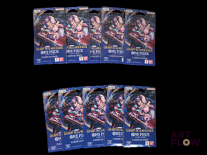 Ensemble de 10 boosters sous blisters One Pièce de la série OP14-EB04 "Les sept de la mer d'azur". Scellés En français