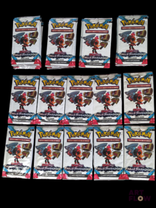 Ensemble de 50 boosters Pokémon pack loisir scellés Série du bloc écarlate et violet : faille paradoxe (EV4) En français Etat neuf