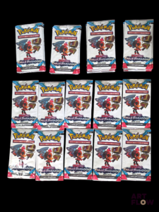 Ensemble de 50 boosters Pokémon pack loisir scellés Série du bloc écarlate et violet : faille paradoxe (EV4) En français Etat neuf