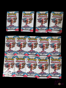 Ensemble de 50 boosters Pokémon pack loisir scellés Série du bloc écarlate et violet : faille paradoxe (EV4) En français Etat neuf