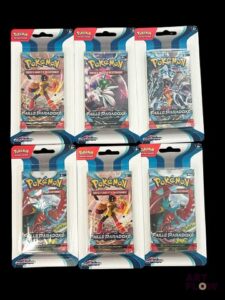 Ensemble de 6 blisters plastique dont 1 Artset Pokemon Série du bloc Ecarlate et violet : Faille paradoxe (EV04) Scellés Neuf En Français