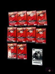 Ensemble One Piece comprenant 10 boosters de la série Successeurs OP-13 et 1 booster Pack du 1er Anniversaire Neuf Scellés En Français