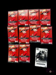 Ensemble One Piece comprenant 10 boosters de la série Successeurs OP-13 et 1 booster Pack du 1er Anniversaire Neuf Scellés En Français