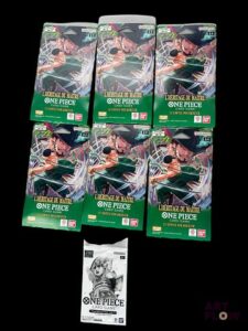 Ensemble One Piece de 6 blisters cartonnés de la Série l'Héritage du Maitre OP-12 et d'1 booster Tournament Pack vol.7 Scellés Neuf En Français