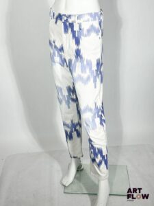 ISABEL MARANT Etoile Pantalon Jean en coton blanc à imprimé bleu Taille 36 Neuf avec étiquettes
