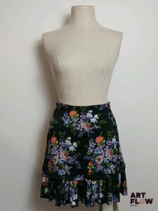PACO RABANNE - Jupe patineuse à volants en viscose à motifs floral - Taille 38 Prix boutique initial : 550 €