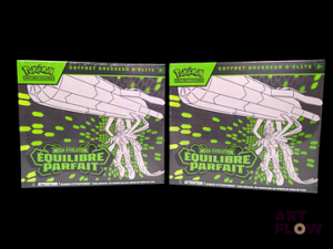 Réunion de 2 coffrets Pokémon scellés : Elite Trainer Box (ETB). Série du bloc Méga-Évolution : Équilibre parfait (ME03). En français. Neuves : infimes trous dans le scellage d'une des deux (voir photos)