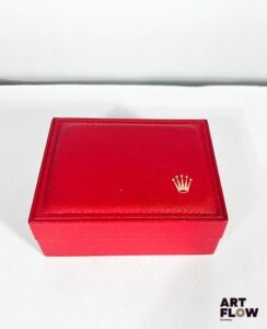 ROLEX Boîte numérotée 14.00.01 5,5 x 13 x 10 cm env. En l'état (usures, mécanisme d'ouverture accidenté)