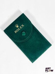 ROLEX Étui de bracelet de montre en velours vert 11 x 7 cm