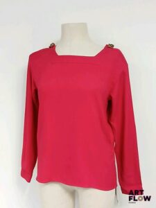SAINT LAURENT Blouse col carré fuschia Taille 38 Neuve avec étiquette Prix boutique initial : 1090 €