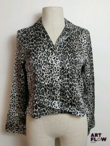 STELLA McCARTNEY - Chemise courte motif léopard en soie et élasthane - Taille S