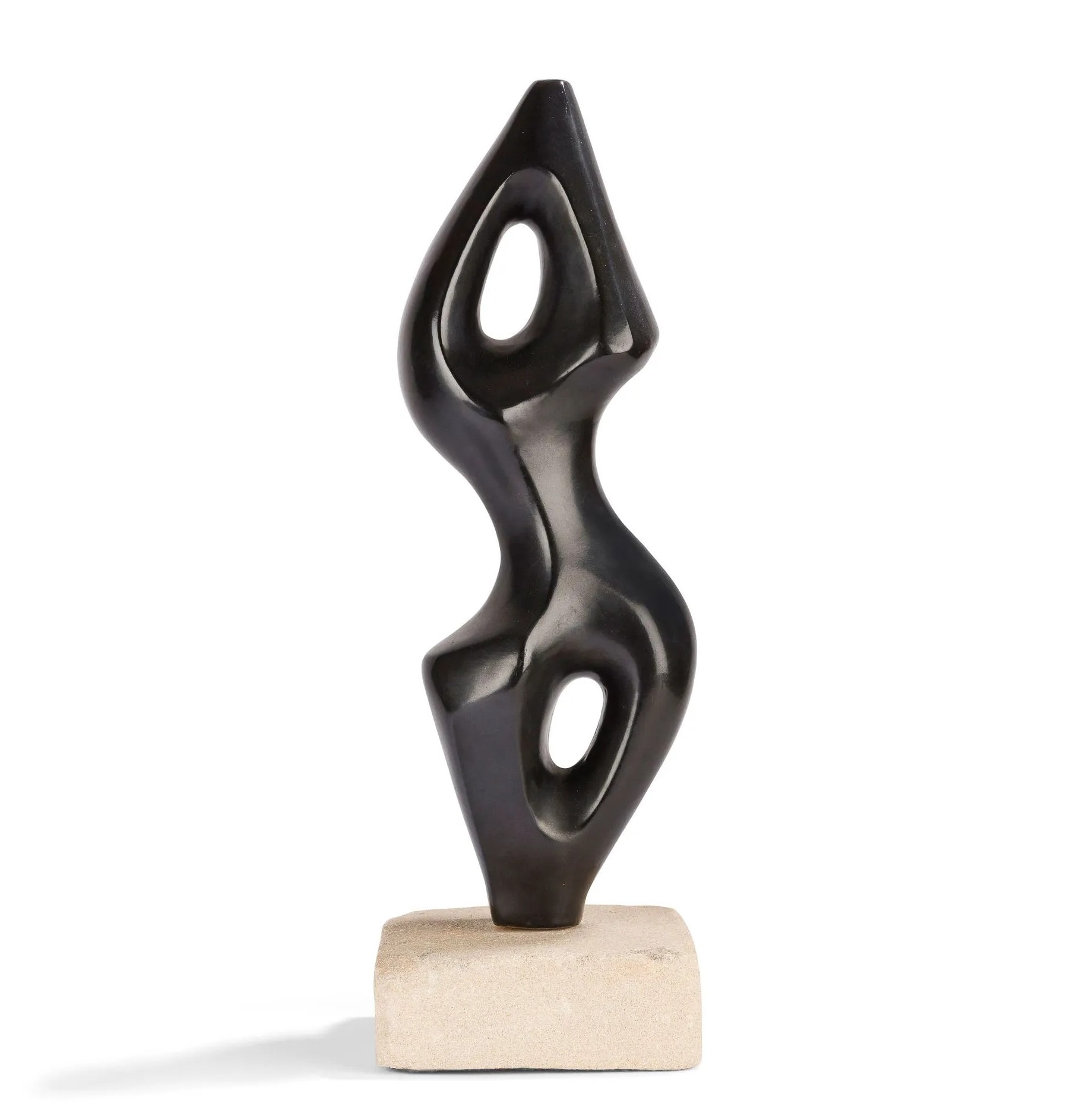 Sculpture de forme libre en céramique émaillée, Georges Jouve 1954