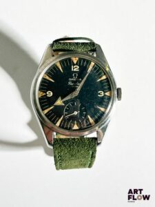 OMEGA Modèle Ranchero Montre homme à boitier en acier 36 mm Vers 1950-60 Bracelet et remontoir rapportés Révisée Fonctionnelle au moment de l'expertise. Montre non ouverte