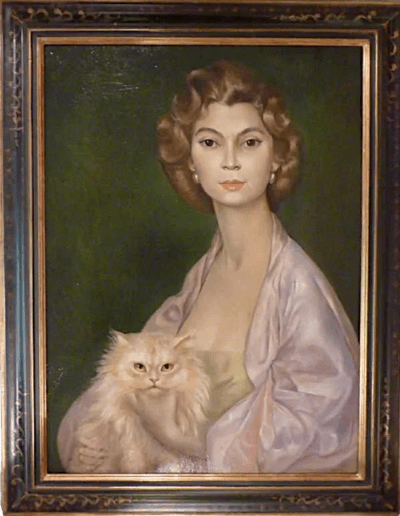 Fini, Leonor, Elégante au chat, huile sur toile