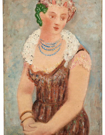 Fini, Leonor, Jeune fille au collier bleu, huile sur toile