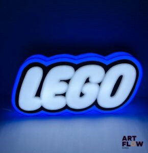 Caisson lumineux LEGO bleu 25 x 48 cm env Fonctionnel, fourni avec alimentation