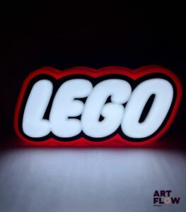 Caisson lumineux LEGO rouge 25 x 48 cm env Fonctionnel, fourni avec alimentation