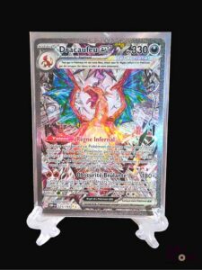 Carte Pokémon Dracaufeu ex 223/197 Alternative Série Écarlarte et violet : Flammes Obsidiennes EV03 En français Etat near mint Sous sleeve et toploader