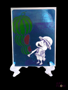 Carte promotionnelle One Piece : Luffy Pastèque Illustration par : Eiichiro Oda en 2026 En français Etat near mint Sous sleeve et toploader