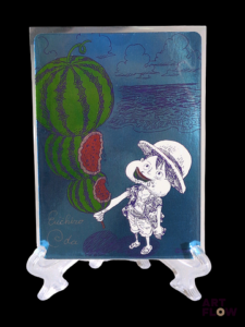 Carte promotionnelle One Piece : Luffy Pastèque Illustration par : Eiichiro Oda en 2026 En français Etat near mint Sous sleeve et toploader