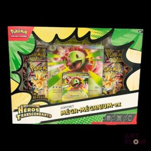 Coffret Pokémon scellé : Mega-Méganium Ex Série du bloc Mega évolution : Héros transcendants ME2.5 En français Quelques défauts : déchirures, coin légèrement abimé, pliure au dos (voir photos)
