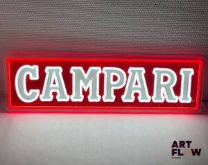 Enseigne lumineuse Campari 20 x 68 cm env Fonctionnelle, fournie avec alimentation