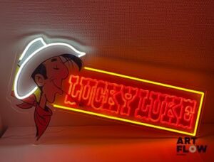 Enseigne lumineuse Lucky Luke 44 x 80 cm env Fonctionnelle, fournie avec alimentation