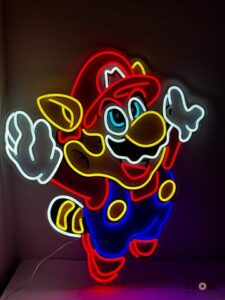 Enseigne lumineuse Mario 70 x 62 cm env Fonctionnelle, fournie avec alimentation