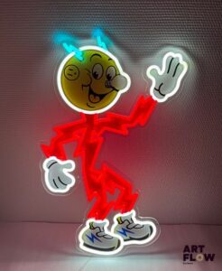 Enseigne lumineuse Reddy Kilowatt 60 x 48 cm env Fonctionnelle, fournie avec alimentation
