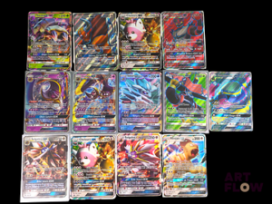 Ensemble comprenant 13 cartes Pokemon : GX Sous sleeves En Français Etat global excellent