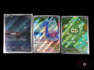 Ensemble comprenant 3 cartes Pokemon : Mélo 202 ; Lokhlass d'Ondine 194 ; Nucléos 118 Alternative Séries diverses Sous toploader En français.