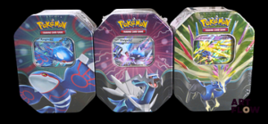 Ensemble comprenant 3 pokebox Pokemon : Kiogre ex, Dialga ex et Xerneas ex Bloc Ecarlate et violet En français Neuves, scellées, quelques légers défauts de scellage