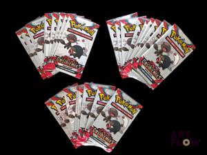 Ensemble comprenant 30 boosters Pack loisir scellés Série du bloc Ecarlate et violet : Flammes obsidiennes (EV03) En français. Neufs scellés