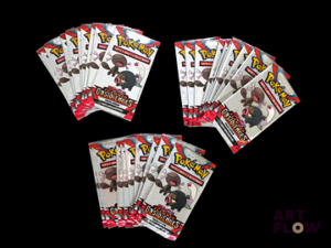 Ensemble comprenant 30 boosters Pack loisir scellés Série du bloc Ecarlate et violet : Flammes obsidiennes (EV03) En français. Neufs scellés
