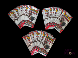 Ensemble comprenant 30 boosters Pack loisir scellés Série du bloc Ecarlate et violet : Flammes obsidiennes (EV03) En français. Neufs scellés