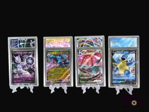 Ensemble comprenant 4 cartes Pokemon gradées : - Mewtwo 031/071 CA 9 - Drattak 002/021 CA 9,5 - Florizarre 079/067 CA 10 - Tortank 001/020 CA 9,5 En japonais