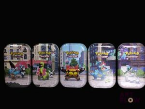 Ensemble comprenant 5 minis tins Pokemon formant Artset Bloc Méga-Evolution - Ville d'Illumis Scellées, neuves En Français