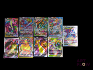 Ensemble comprenant 9 cartes Pokémon : VMAX/VSTAR En français Sous sleeve Etat global Near mint